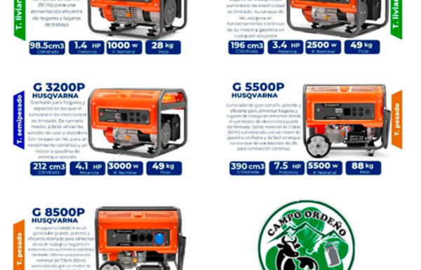 Generadores Eléctricos Husqvarna (Línea de Potencia Rural)