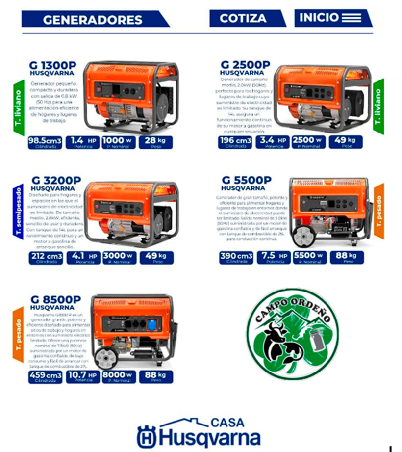 Generadores Eléctricos Husqvarna