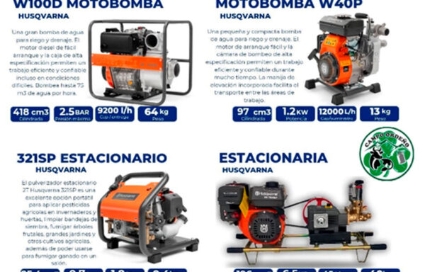 Motobombas y Pulverizadores Husqvarna (Gestión de Agua y Sanidad)